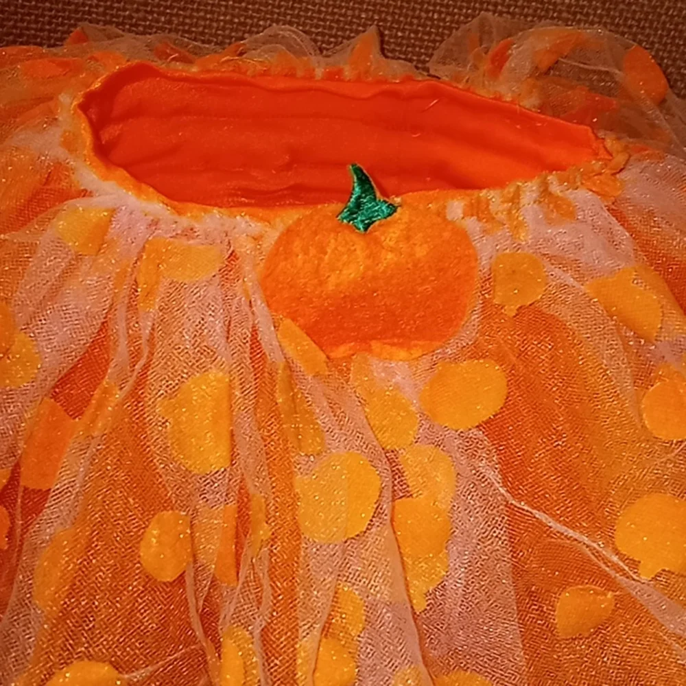 Baby Gear Halloween Fall Pumpkin Polka Dot Tutu Skirt Size 2T / 4T